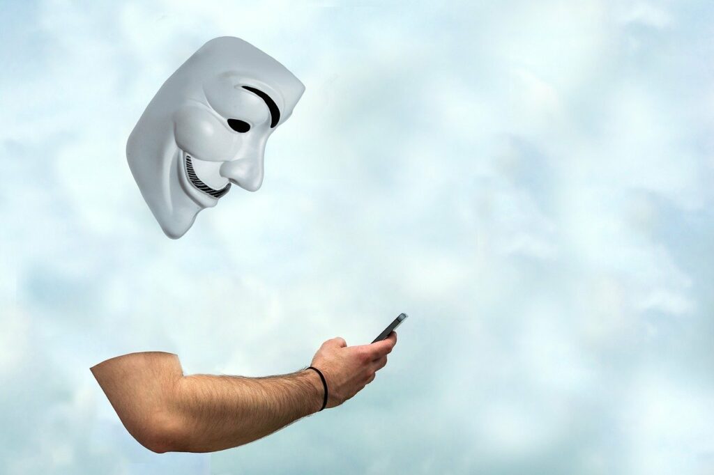 man, anonymous, phone, mask, arm, anonymity, smartphone, mobile phone, technology, concept, phone, mask, arm, arm, arm, arm, arm, smartphone